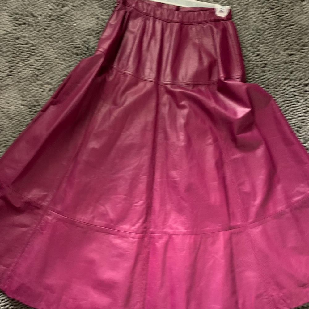70s Vintage Genuine Leather Tier Skirt